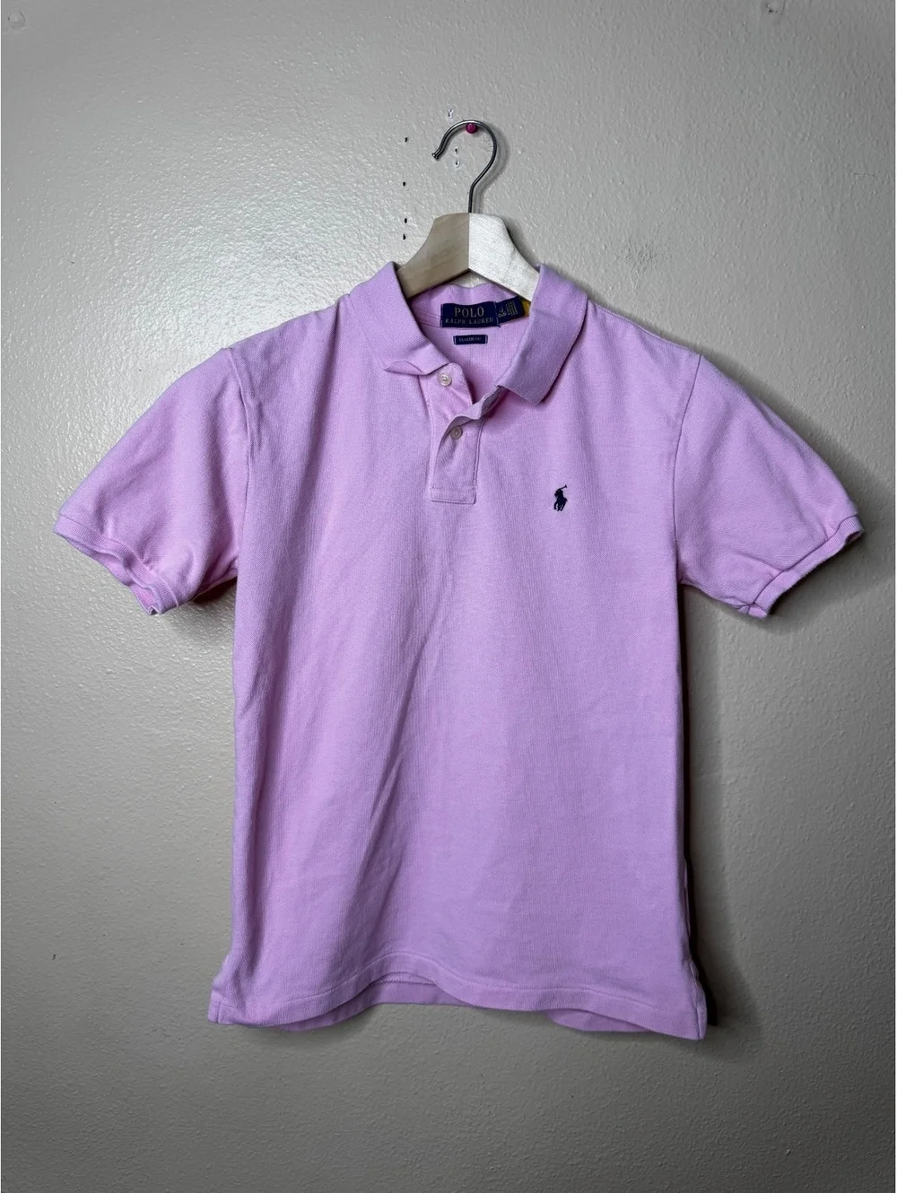 Polo Ralph Lauren Polo Shirt Kids Large 14/16 Pink Short Sleeve Classic Fit